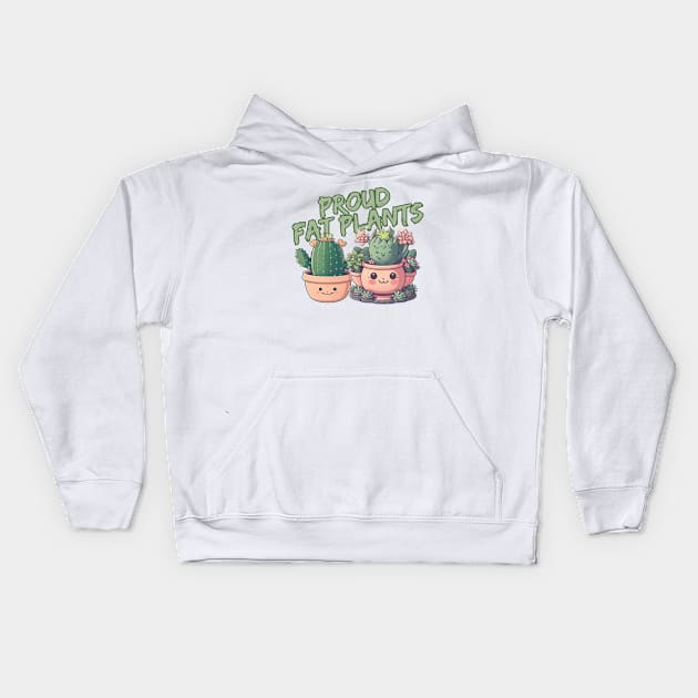 Gardening - Proud fat plants Kids Hoodie by Warp9